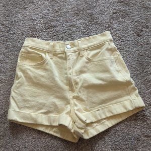 American Apparel Lemon High Rise Demin Short Short